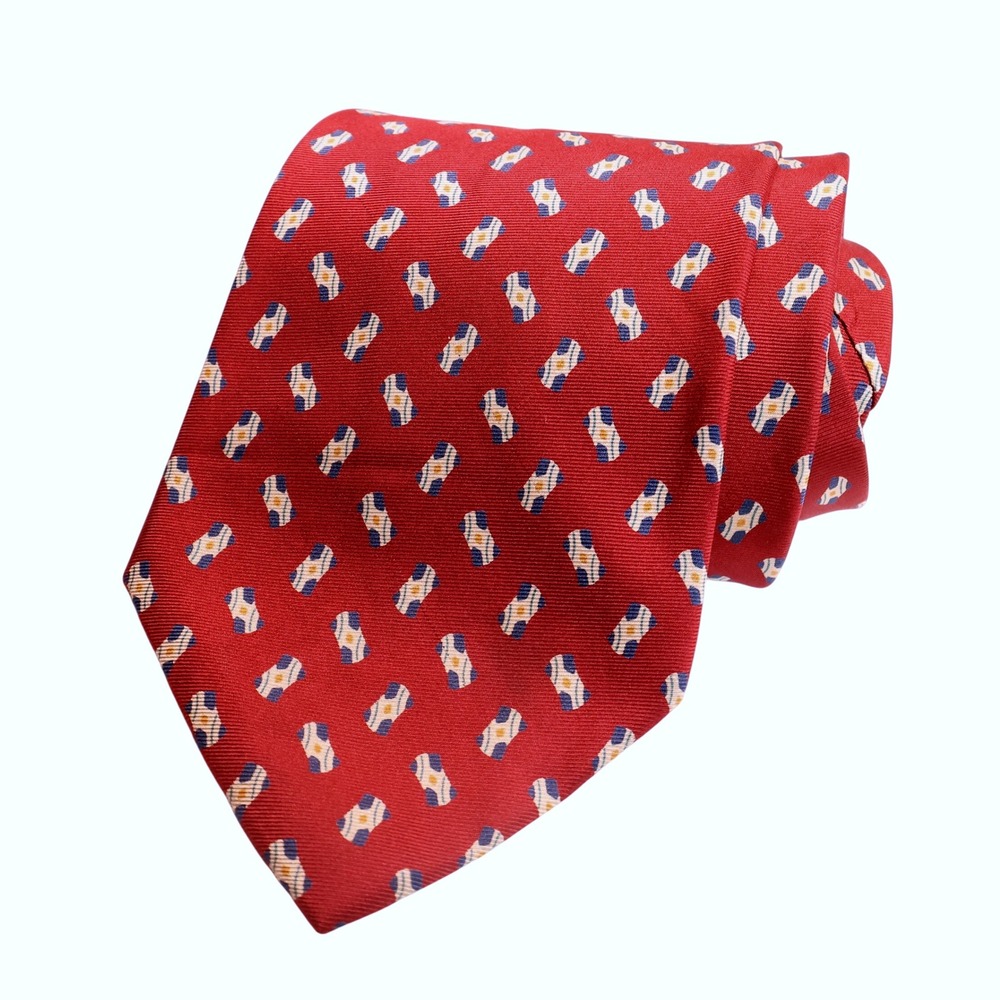 Christian Dior Monsieur Necktie Silk Patterned Designer Menswear Burgundy‎ Red